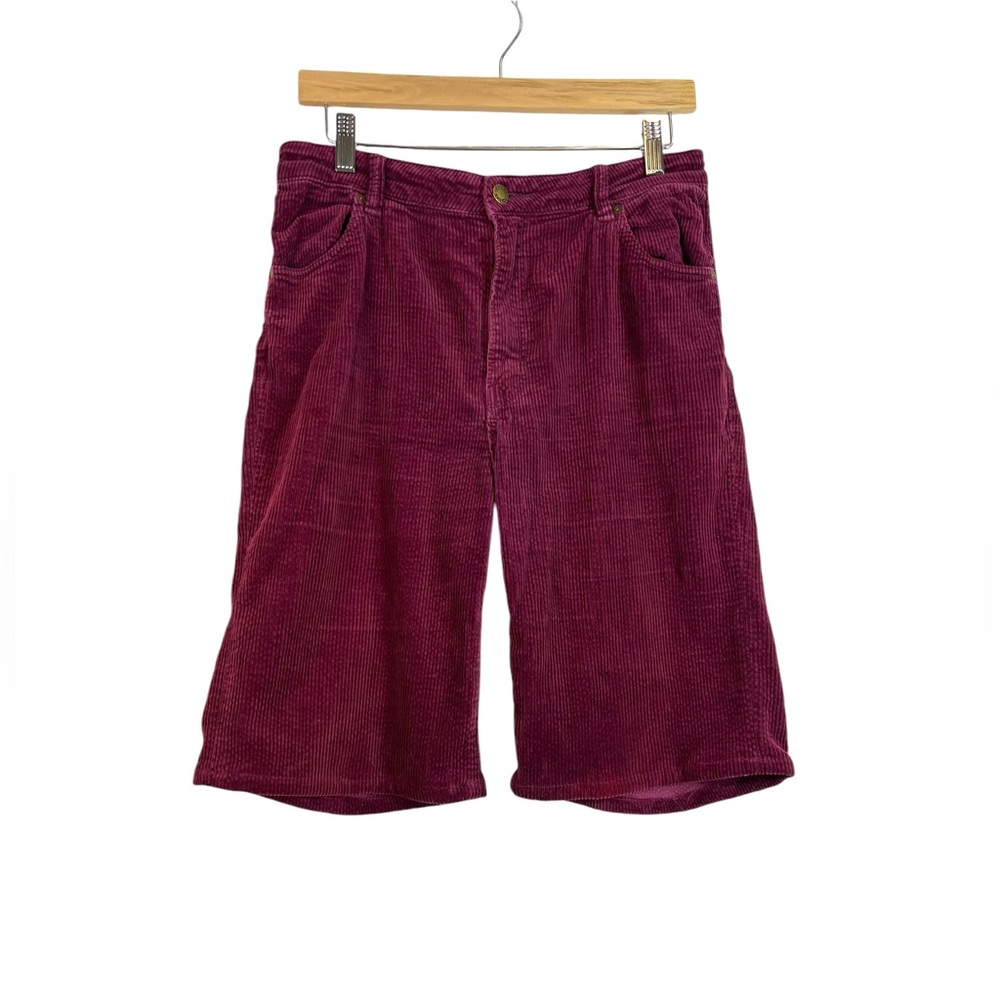 Rolla’s Mens Burgundy Corduroy Eastcoast Flare High Rise Shorts Size 29